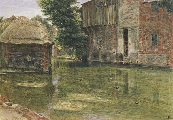 Albert Goodwin,RWS Old Mill,Near Winchester (mk46) china oil painting image